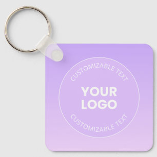 Your Logo   Subtle Lavender Ombre Gradient Keychain