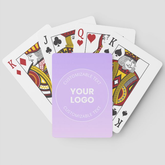 Your Logo | Subtle Lavender Ombre Gradient Playing Cards (Back)