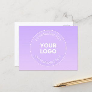 Your Logo   Subtle Lavender Ombre Gradient Postcard