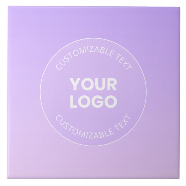 Your Logo | Subtle Lavender Ombre Gradient Tile (Front)