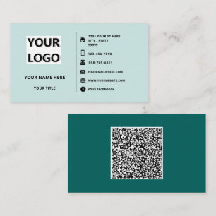 Your Logo Text and QR Code Business Card Template