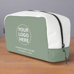Your Logo & Text Here l Business Promo Sage Green Dopp Kit