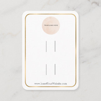 Your Logo Thin Gold Double Bow Hair Clip Display Business Card