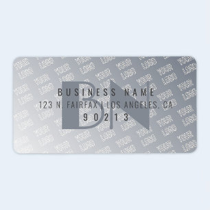 Your Logo Tiled   Grey Gradient Return Address Label