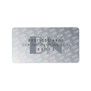 Your Logo Tiled   Grey Gradient Return Address Label