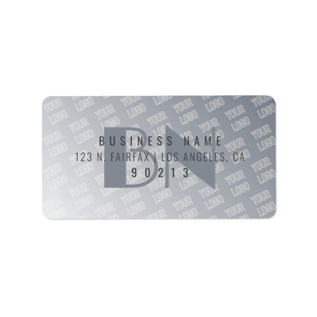 Your Logo Tiled | Grey Gradient Return Address Label (Front)