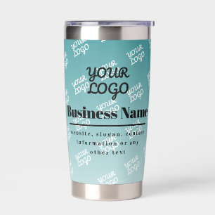 Your Logo Tiled Logo & Editable Ombre Insulated Tumbler