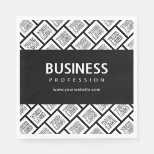 Your Logo Tiled Pattern & Editable Business Name Napkin