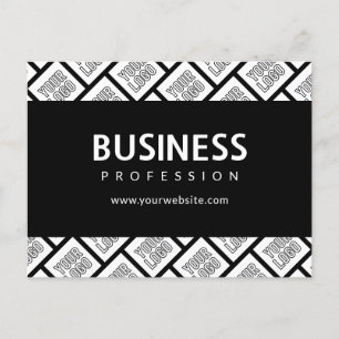 Your Logo Tiled Pattern & Editable Business Name  Postcard