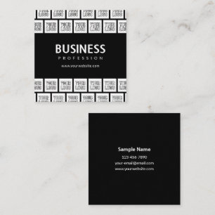 Your Logo Tiled Pattern & Editable Business Name  Square Business Card