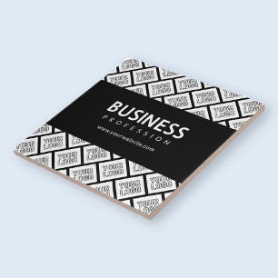 Your Logo Tiled Pattern & Editable Business Name Tile