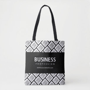 Your Logo Tiled Pattern & Editable Business Name  Tote Bag