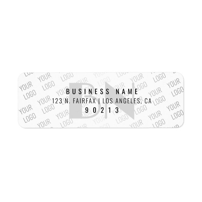 Your Logo Tiled White Gradient Return Address (Front)