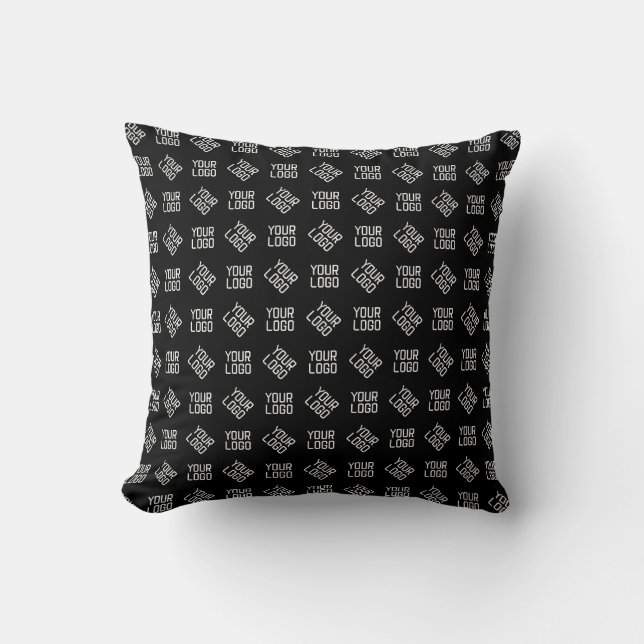 Your Logo | Unique Alternating Logo or Design Throw Pillow (Front)