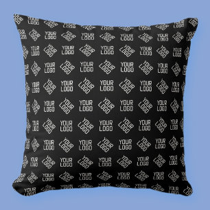 Your Logo   Unique Alternating Logo or Design Throw Pillow