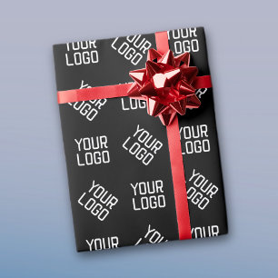 Your Logo   Unique Alternating Logo or Design Wrapping Paper