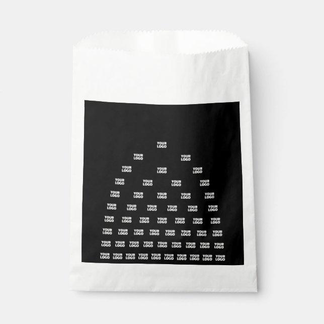 Your Logo Unique Arch Pattern | Black (editable) Favour Bag (Front)