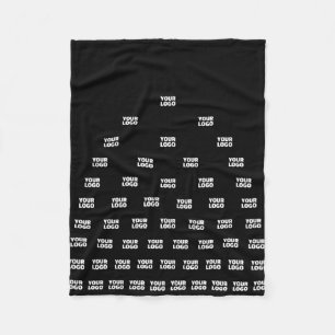 Your Logo Unique Arch Pattern   Black (editable) Fleece Blanket