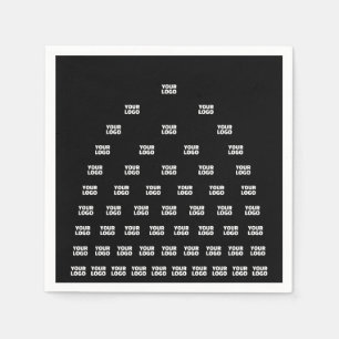 Your Logo Unique Arch Pattern Black (editable) Napkin
