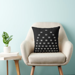 Your Logo Unique Arch Pattern Black (editable) Throw Pillow