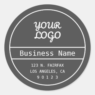 Your Logo Unique Editable Business Return Address Classic Round Sticker