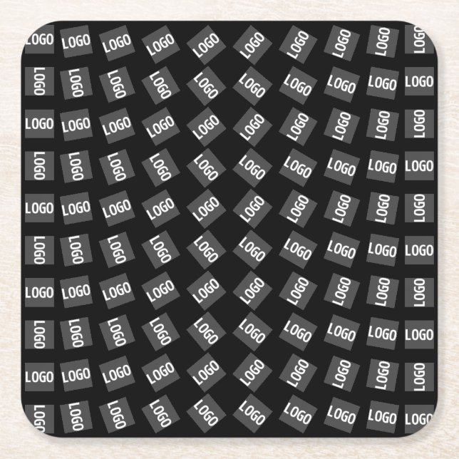 Your Logo | Unique Geometric Pattern Square Paper Coaster (Front)