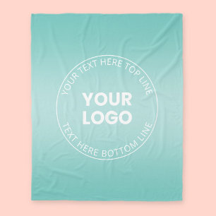 Your Logo w/Editable Any Colour Gradient Fleece Blanket