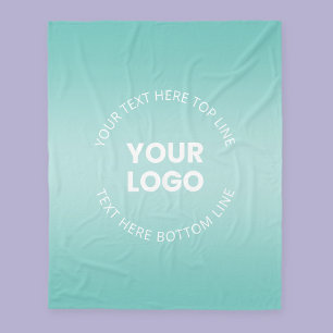 Your Logo w/Editable Any Colour Gradient Fleece Blanket