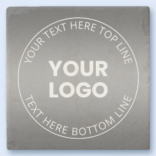 Your Logo w/Editable Any Colour Gradient Stone Coaster