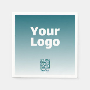 Your Logo w/Editable QR code & Gradient Ombre Napkin