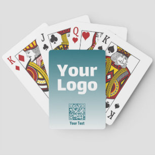 Your Logo w/Editable QR code & Gradient Ombre Playing Cards
