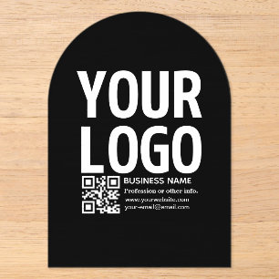 Your Logo w/Editable QR code & Text  Acrylic Invitations