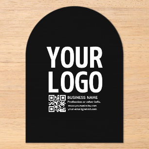 Your Logo w/Editable QR code & Text  Acrylic Invitations