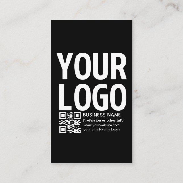 Your Logo w/Editable QR code & Text  Calling Card (Front)