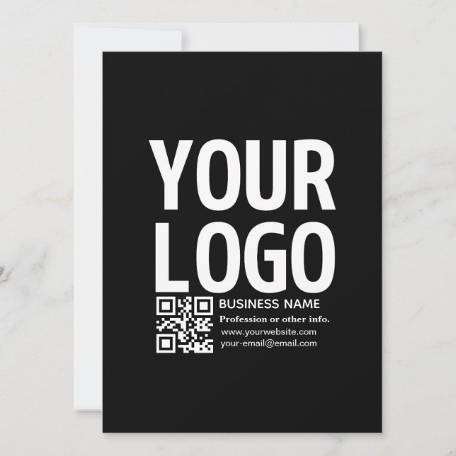 Your Logo w/Editable QR code & Text  Card (Front)