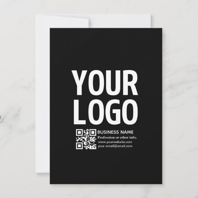 Your Logo w/Editable QR code & Text  Card (Front)