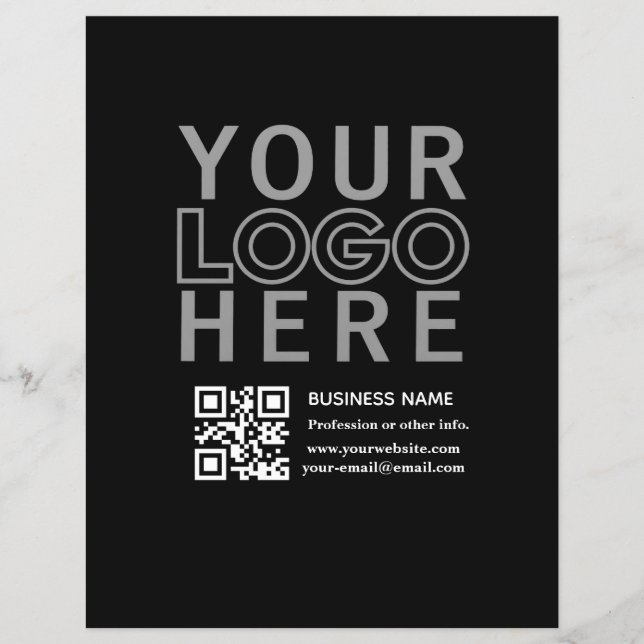 Your Logo w/Editable QR code & Text Flyer (Front)