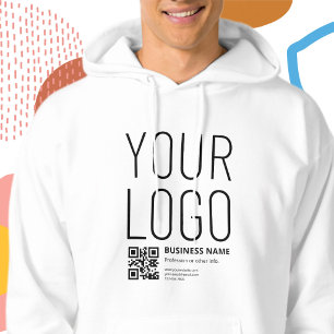 Your Logo w/Editable QR code & Text Hoodie