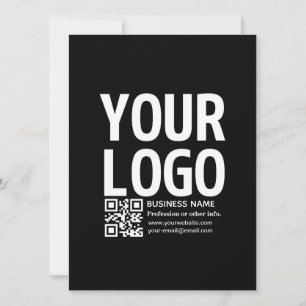 Your Logo w/Editable QR code & Text  Invitation