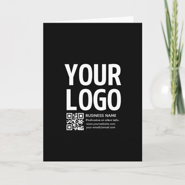 Your Logo w/Editable QR code & Text  Invitation (Front)