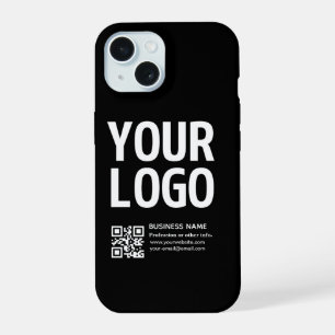 Your Logo w/Editable QR code & Text  iPhone 15 Case