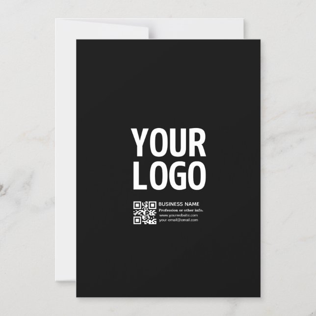 Your Logo w/Editable QR code & Text  Magnetic Invitation (Front)