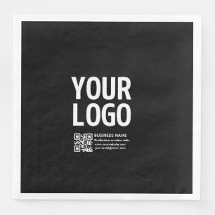 Your Logo w/Editable QR code & Text  Napkin