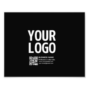 Your Logo w/Editable QR code & Text Photo Print