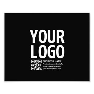 Your Logo w/Editable QR code & Text  Photo Print