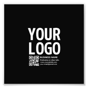 Your Logo w/Editable QR code & Text  Photo Print