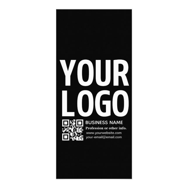 Your Logo w/Editable QR code & Text  Rack Card (Front)