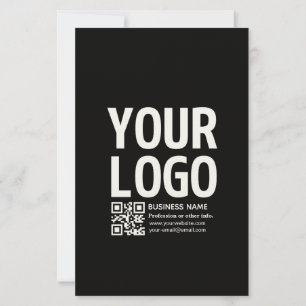 Your Logo w/Editable QR code & Text  Stationery