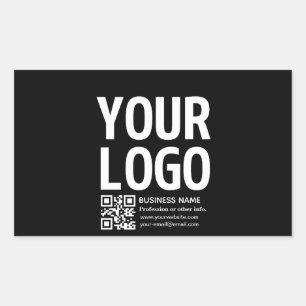 Your Logo w/Editable QR code & Text Sticker