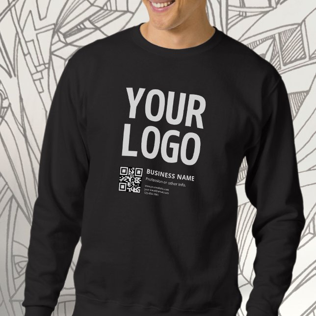 Your Logo w/Editable QR code & Text Sweatshirt (Creator Uploaded)